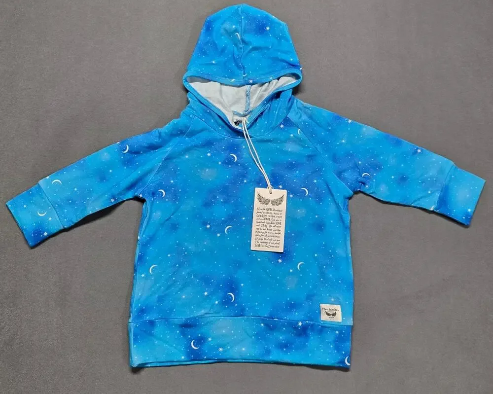 Kids 4T Bamboo Hoodie Sweatshirt Celestial Cosmos Stars Moon NWT Soft Pullover